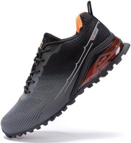 img 4 attached to 👟 Kricely Men's Trail Running Shoes: Fashionable Hiking Sneakers for Cross Training, Tennis & Casual Outdoor Walking