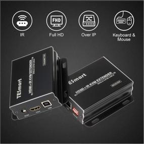 img 3 attached to 🔌 TESmart HDMI KVM Extender: Long Distance 393ft Over CAT5/6 Cable, Compact & Smart, 1080P 60Hz, Easy Set Up & Stable