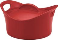 🍲 rachael ray red stoneware 2.75-quart casseround covered round casserole logo