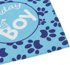 img 2 attached to Adorable Blue Dog Birthday Bandana Set - Triangle Scarf with Crown Hat for Pet Parties!