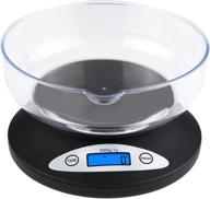 accurate and convenient: 11lb/5kg digital kitchen scale by ascher - bowl included, back-lit lcd display, tare function, 5000 x 1g, 11lb x0.1oz логотип