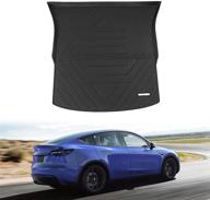 powoq fit tesla model y trunk mat cargo mat cargo liner trunk liner for 2020 2021 tesla model y accessories (rear cargo mat) logo