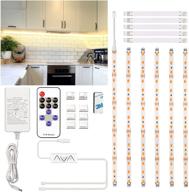 versatile 9.8ft led strip lights with remote control - perfect under cabinet lighting for kitchen, counter, showcase, desk, shelf, cupboard - dimmable and convenient 3000k timing логотип