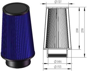 img 1 attached to 🚀 Улучшенный набор воздушного впуска для Ford F-250 F7-350 6.0L Powerstroke Diesel 2003-2007 (Черная труба и синий фильтр)