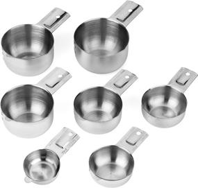 img 3 attached to 📏 Efficient and Convenient: Hudson Essentials Stainless Steel Measuring Cups Set with Spout - Stackable 7 Piece Set