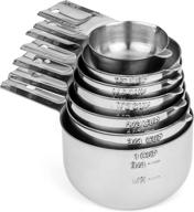 📏 efficient and convenient: hudson essentials stainless steel measuring cups set with spout - stackable 7 piece set logo