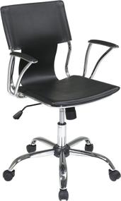 img 4 attached to 🪑 Black Adjustable Office Chair with Built-in Lumbar Support - OSP Home Furnishings Dorado Contour Seat and Back