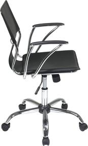 img 3 attached to 🪑 Black Adjustable Office Chair with Built-in Lumbar Support - OSP Home Furnishings Dorado Contour Seat and Back