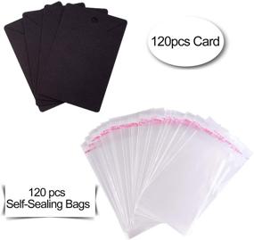 img 2 attached to TUPARKA 120 Pcs Earring Display Card with Self-Seal Bags - DIY Earring Card Holder & Necklace Display Cards for Ear Studs and Earrings (Black, 3.5 x 2 inches)