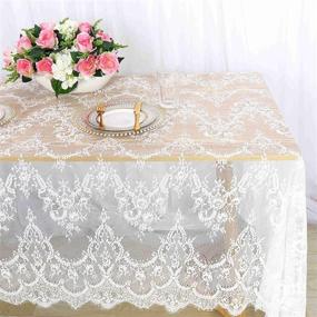 img 2 attached to White Lace Tablecloth Lace Tablecloth 60X120 Inch Embroidered