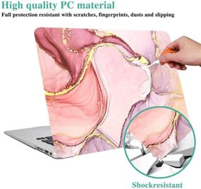 img 1 attached to 👩 MacBook Air 11 inch Case A1370/A1465, Non-Slip, Ultra-Thin Protective Cover & Keyboard Cover for MacBook Air 11 inch A1370 A1465, Marble Red - Funut