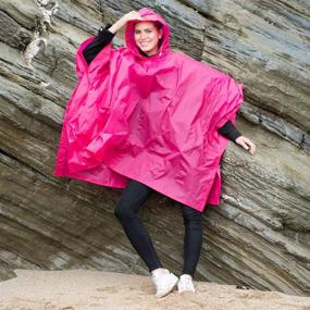 img 1 attached to Splashmacs Unisex Adults Plastic Poncho Women's Clothing for Coats, Jackets & Vests