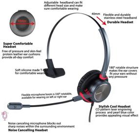 img 3 attached to 📞 Emaiker Cisco Phone Headset: 1 Ear Call Center Office Telephone Headset with U10 RJ9 Adaptor - Compatible with Cisco CP-7841, 7931G, 7940, 7941G, 7942G, 7945G, 7960, 7961G, 7962G, 7965G, 7970, 8841, 8865, 8961, 9951