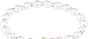 img 2 attached to 👧 Girls My First Holy Communion Bracelet: Pearlized with Rose Bead, Miraculous Medal, and Chalice Charms - 6 1/2 Inch