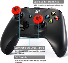 img 3 attached to 🎮 Enhance Precision and Comfort with Playrealm FPS Thumbstick Extender & 3D Texture Rubber Silicone Grip Cover 2 Sets for Xbox Series X/S & Xbox One Controller