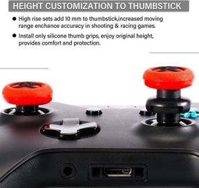 img 1 attached to 🎮 Enhance Precision and Comfort with Playrealm FPS Thumbstick Extender & 3D Texture Rubber Silicone Grip Cover 2 Sets for Xbox Series X/S & Xbox One Controller