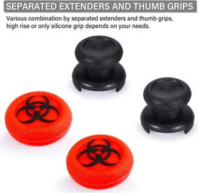 img 2 attached to 🎮 Enhance Precision and Comfort with Playrealm FPS Thumbstick Extender & 3D Texture Rubber Silicone Grip Cover 2 Sets for Xbox Series X/S & Xbox One Controller