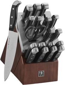 img 2 attached to HENCKELS Statement 20-pc Self-Sharpening Knife Set: Chef, Paring, Utility, Bread, Steak Knives, Dark Brown, Stainless Steel +