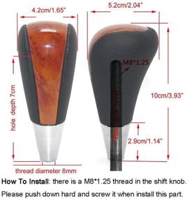 img 3 attached to 🚗 Enhance your Car's Interior with Pursuestar Black Leather Brown Wood Chrome Gear Shift Knob for Toyota Lexus