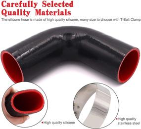 img 3 attached to 🔧 High Performance 90 Degree Elbow Coupler Silicone Hose: 4-Ply, 3-inch, Turbo/Intercooler/Intake Piping, Length 102mm, Thickness 5mm | Includes T-Bolt Clamp