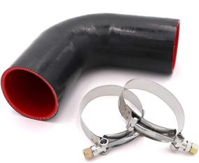 img 4 attached to 🔧 High Performance 90 Degree Elbow Coupler Silicone Hose: 4-Ply, 3-inch, Turbo/Intercooler/Intake Piping, Length 102mm, Thickness 5mm | Includes T-Bolt Clamp