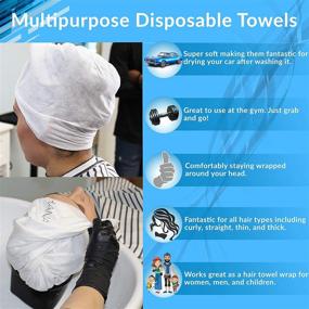 img 2 attached to 🧖 Framar Salon Towels for Women - Disposable White Hair Towels, Bleach Safe Spa Towels for Hair Drying and Styling - Bulk Pack of White Gym Towels - 50 Pack