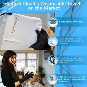 img 3 attached to 🧖 Framar Salon Towels for Women - Disposable White Hair Towels, Bleach Safe Spa Towels for Hair Drying and Styling - Bulk Pack of White Gym Towels - 50 Pack