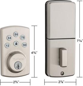 img 2 attached to 🔒 Kwikset 99070-101 Powerbolt 2 Electronic Keyless Entry Deadbolt with Single Cylinder and SmartKey Security in Satin Nickel