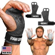 jerkfit raw grips: 2-finger leather hand grips for enhanced weightlifting, calisthenics, pull ups, wods, gymnastics, and cross training, offering full palm protection to prevent rips & blisters logo