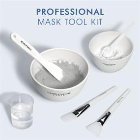 img 3 attached to 🎭 7-in-1 Silicone Face Mask Mixing Bowl Set with Facial Mask Tools and Stylish Makeup Bag