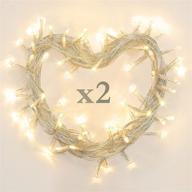 ligedmas 2 pack 22.6ft 66 led fairy lights: 🎄 battery operated with timer, 8 modes, waterproof indoor/outdoor christmas lights логотип