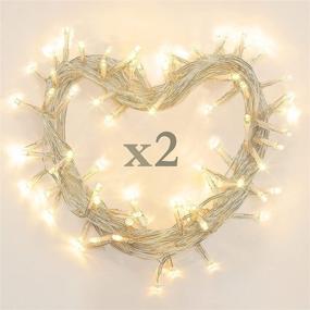 img 4 attached to LIGEDMAS 2 Pack 22.6Ft 66 Led Fairy Lights: 🎄 Battery Operated with Timer, 8 Modes, Waterproof Indoor/Outdoor Christmas Lights