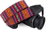 wolven pattern canvas camera strap belt for dslr/slr - unisex design (b) logo