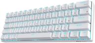 🔵 rk royal kludge rk61 беспроводная 60% механическая игровая клавиатура - ультракомпактная 60-клавишная bluetooth клавиатура с программируемым по (голубые переключатели, белый) логотип