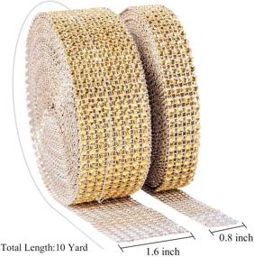 img 3 attached to 🎉 BTSD-home 10 Yard Acrylic Rhinestone Diamond Ribbon Set - 4 Row 10 Yard and 8 Row 10 Yard - Ideal for Wedding Cakes, Birthday Decorations, Baby Showers, Arts and Crafts - Gold - 2 Rolls