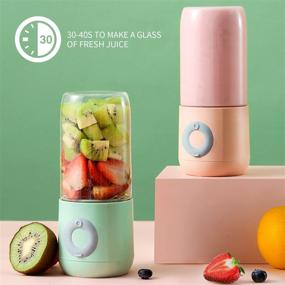 img 2 attached to 🍓 OH WOW Personal Blender: Portable USB Rechargeable Milkshake and Smoothie Blender with 500ml Cup and 6 Cutter Head - Pink Mini Blender