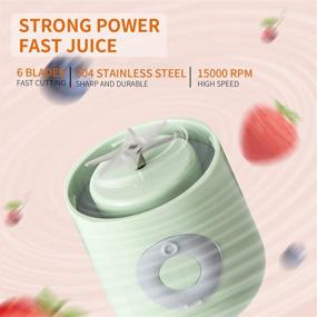 img 3 attached to 🍓 OH WOW Personal Blender: Portable USB Rechargeable Milkshake and Smoothie Blender with 500ml Cup and 6 Cutter Head - Pink Mini Blender