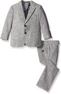 👔 shop now for the isaac mizrahi boys' 2 pc solid linen suit - perfect for any occasion! logo