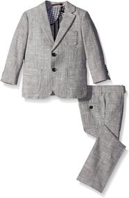 img 2 attached to 👔 Shop Now for the Isaac Mizrahi Boys' 2 Pc Solid Linen Suit - Perfect for Any Occasion!