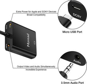 img 1 attached to 🔌 Premium Gold-Plated Active HDMI to VGA Adapter (Male to Female) with Audio & Micro USB Power Cable for PS4, MacBook Pro, Mac Mini, Apple TV and More - Black