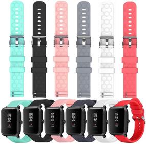 img 3 attached to 📦 6-Pack Soft Silicone Bands for Letsfit IW1/EW1 Smart Watch - Replacement Quick Release Bands for Men & Women (Not Compatible with ID205L & ID205S)