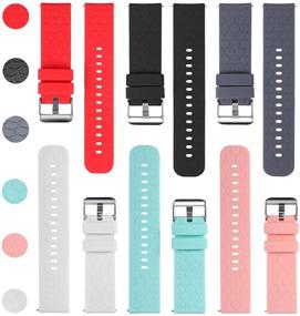 img 2 attached to 📦 6-Pack Soft Silicone Bands for Letsfit IW1/EW1 Smart Watch - Replacement Quick Release Bands for Men & Women (Not Compatible with ID205L & ID205S)