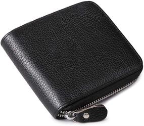 img 4 attached to 🕴️ Black Men's Accessories: Veeskyee Fiber Zipper Wallets in Wallets, Card Cases & Money Organizers