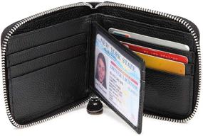 img 3 attached to 🕴️ Black Men's Accessories: Veeskyee Fiber Zipper Wallets in Wallets, Card Cases & Money Organizers