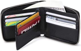 img 2 attached to 🕴️ Black Men's Accessories: Veeskyee Fiber Zipper Wallets in Wallets, Card Cases & Money Organizers