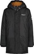 timberland heavyweight boys' full zip puffer jacket logo