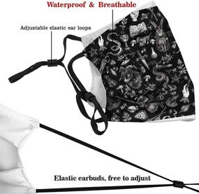 img 1 attached to Goth Face Mask: Washable Balaclava Scarf for Unisex | Reusable & Dustproof with 2 Filters