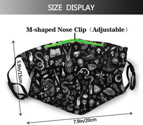 img 3 attached to Goth Face Mask: Washable Balaclava Scarf for Unisex | Reusable & Dustproof with 2 Filters