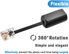 img 3 attached to Phone Cord Detangler, 2-Pack for Tangle-Free Handset Cable: RFAdapter Telephone Cord Detangler in Black - 360 Degree Rotating Landline Swivel Cord