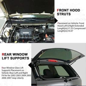 img 1 attached to 🔧 High-Quality Youxmoto Front Hood and Rear Window Lift Supports for 2002-2007 Jeep Liberty - Pack of 4